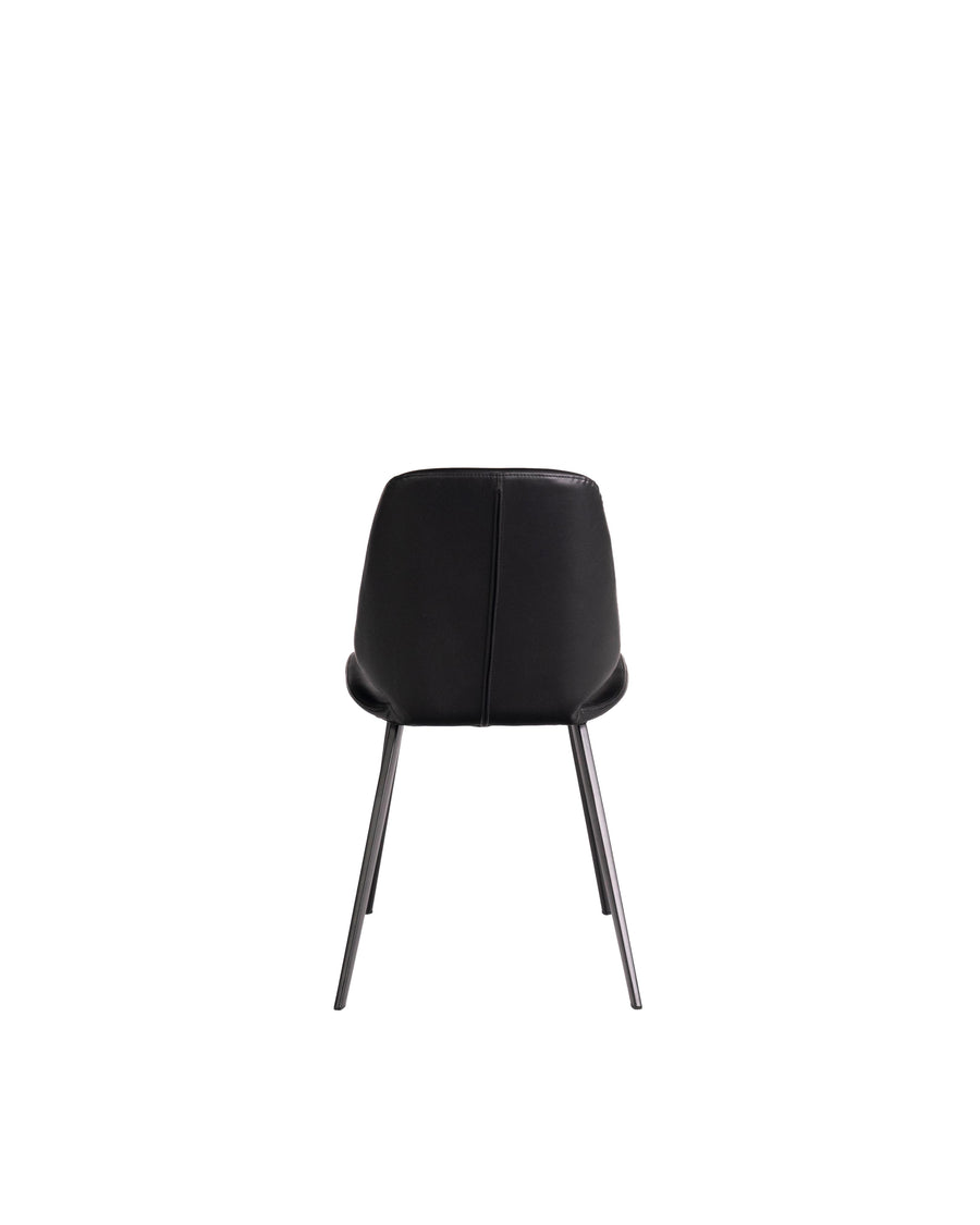 Black Modern Leather Dining Chair (Set of 2) | Brisbane | Back View | MoblerOnline