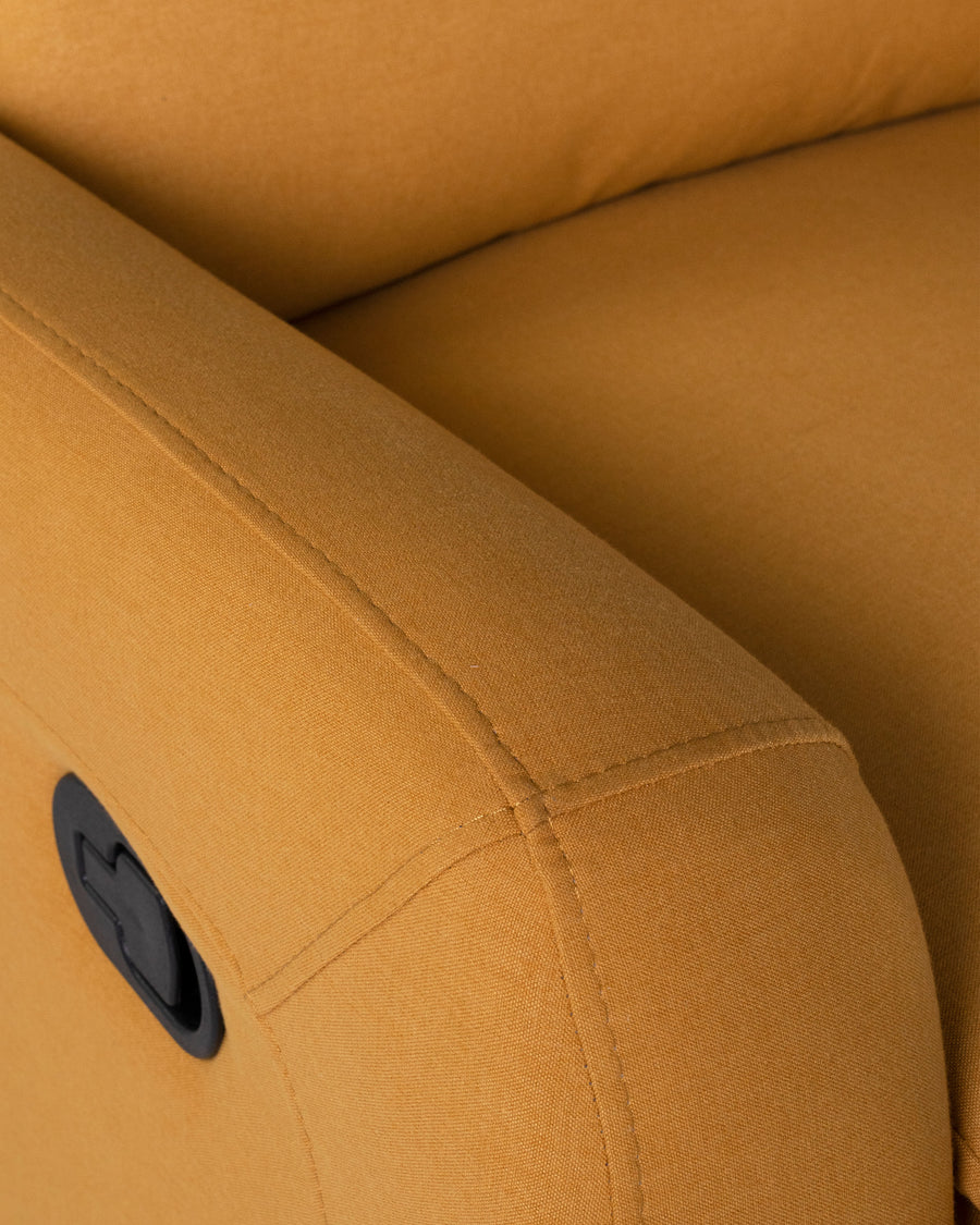 Recliner In Yellow | Volta | Close Up Detail View | MoblerOnline