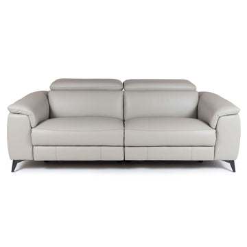 Serenity | Leather Reclining Sofa Light Grey