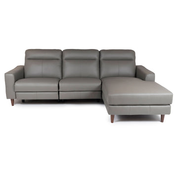 Corsica | Leather Reclining Sectional Dark Grey