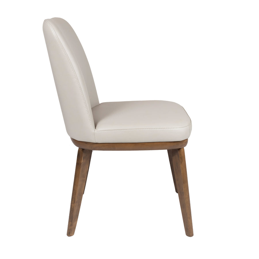 Aria | Leather Dining Chair Light Grey