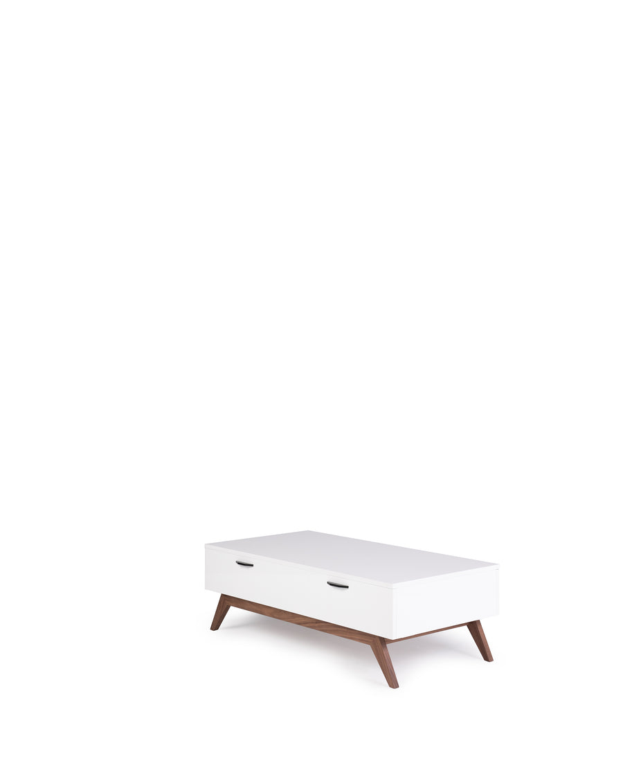 Modern Glossy White Coffee Table | Dahlia | Back View | MoblerOnline