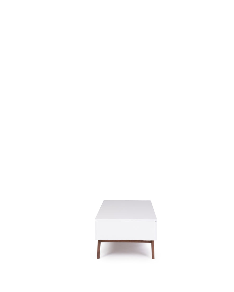 Modern Glossy White Coffee Table | Dahlia | Side View | MoblerOnline