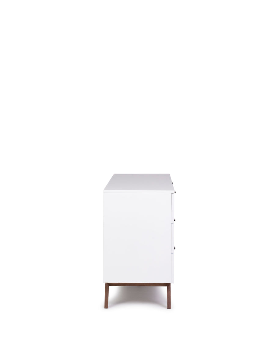 Modern White Double Dresser | Dahlia | Side VIew | MoblerOnline