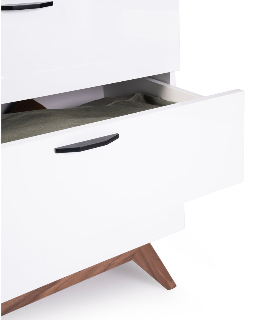 Modern White Tall Dresser | Dahlia | Detail Close Up | MoblerOnline