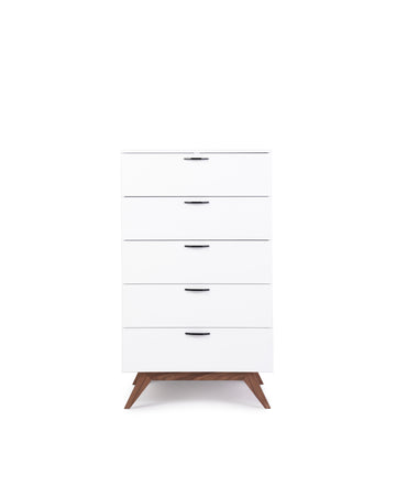 Modern White Tall Dresser | Dahlia | Front View | MoblerOnline 