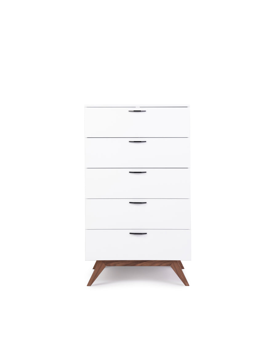 Modern White Tall Dresser | Dahlia | Front View | MoblerOnline 