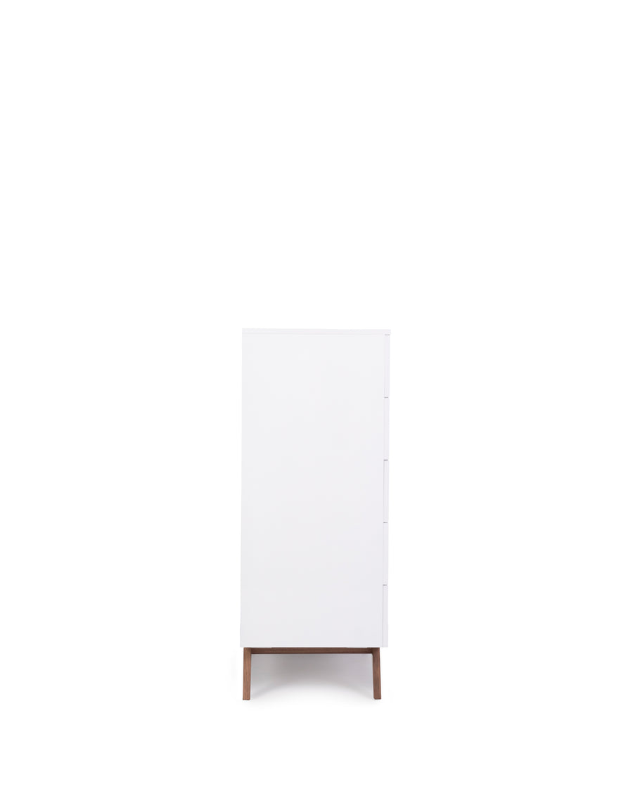 Modern White Tall Dresser | Dahlia | Side View | MoblerOnline