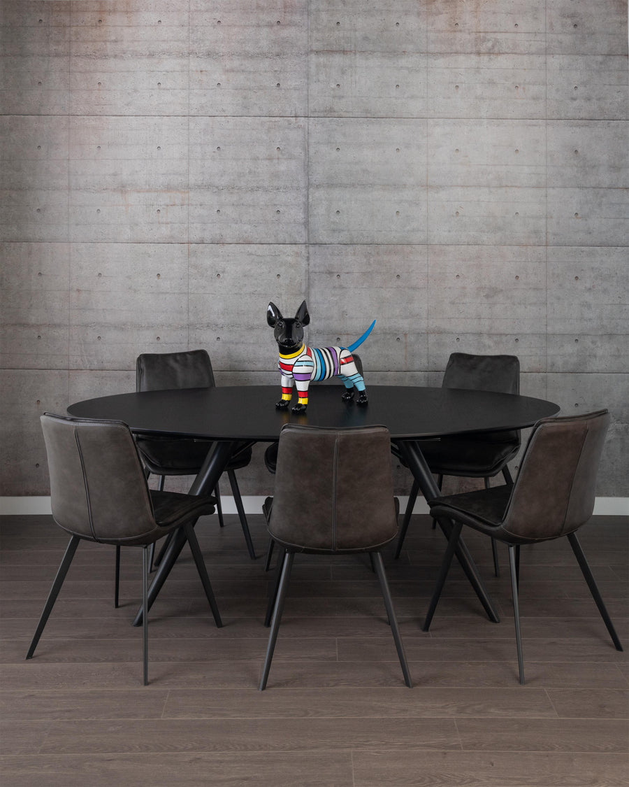 Grey Modern Leather Dining Chair (Set of 2) | Ballarat | Studio | MoblerOnline