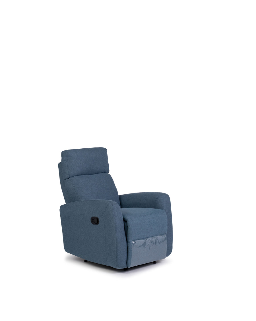 Recliner In Blue | Volta | Angle View | MoblerOnline